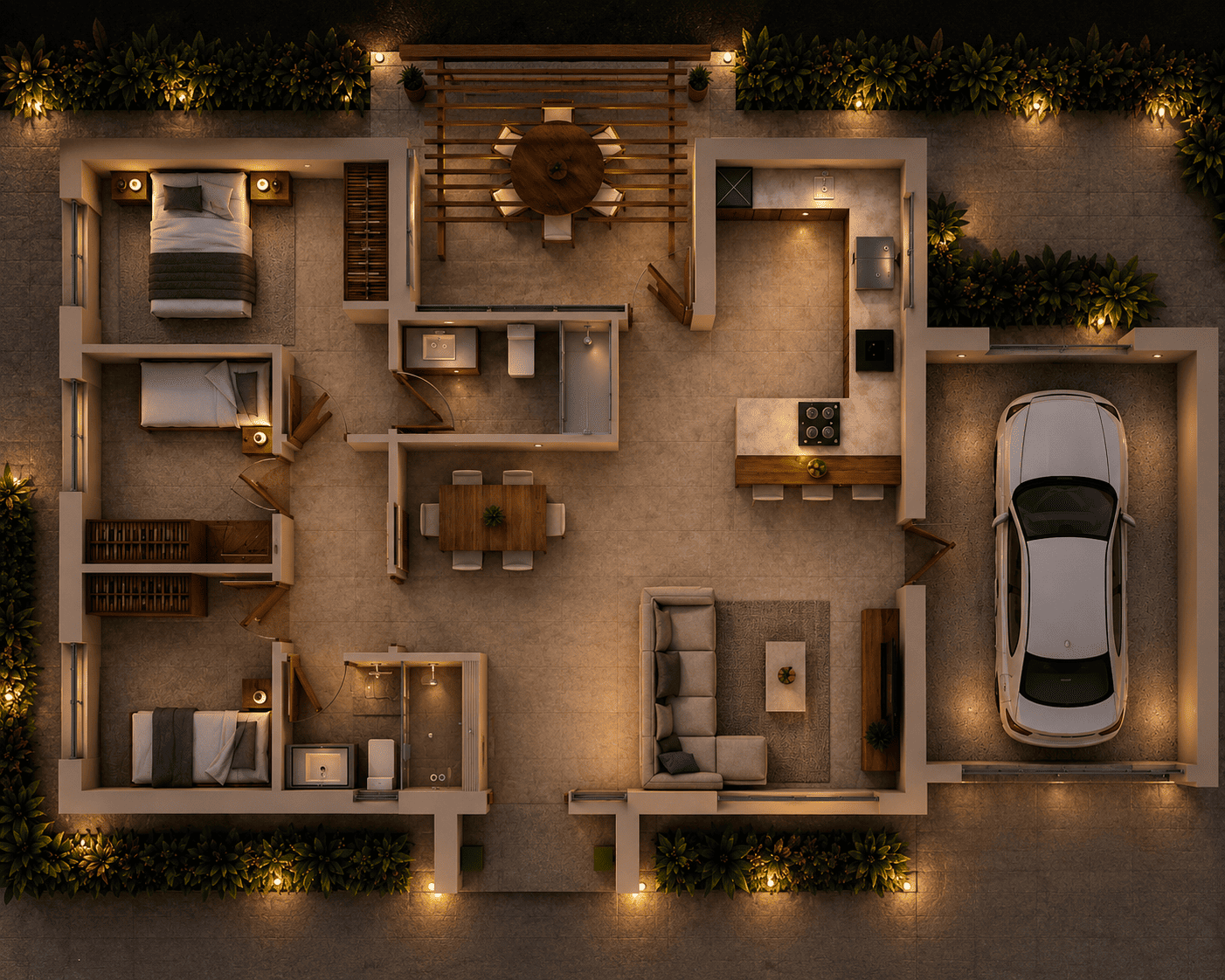 Plano arquitectónico modelo Aura 125 m²